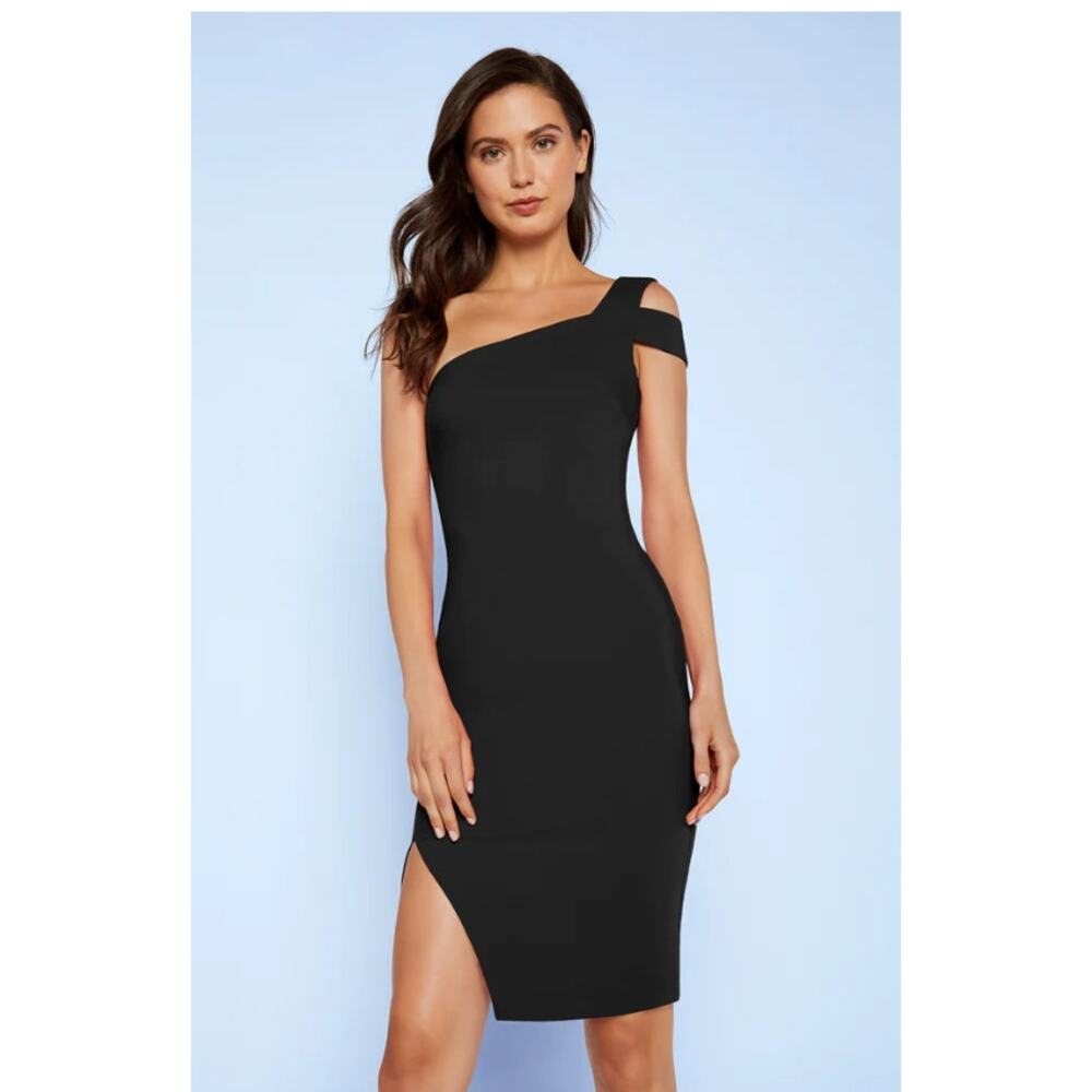 Likely Black One-Shoulder Cutout Mini Dress